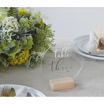  650521 1000 3  - Clear - Round - Acrylic - Table - Sign - 18cm